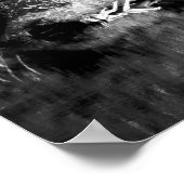 Schwarz-Weiß-Baumstumpf Reflektieren in Wasser 16x Poster (Ecke)