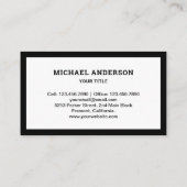 Schwarz-Weiß-Bauweise Visitenkarte (Rückseite)