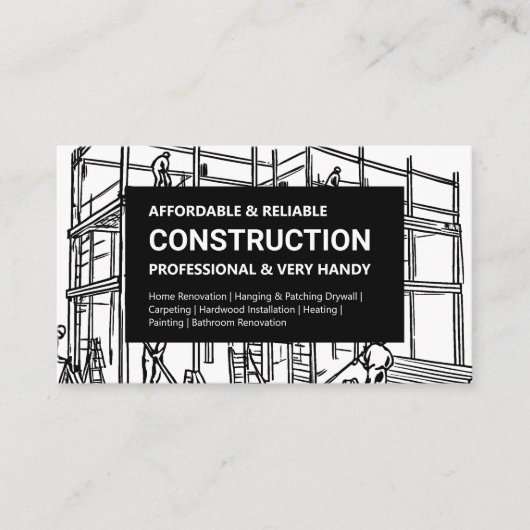 Schwarz-Weiß-Bauweise Visitenkarte (Vorderseite)