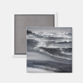 Schwarz-Weiß-Beach-Platz-Magnet Magnet (Vorderseite/Rückseite)