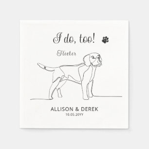 Schwarz-Weiß-Beagle Hund ich tue zu Hochzeit Serviette