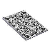 Schwarz-Weiß-beängstigende Monster im Doodart-Stil Notizblock (Rechte Seite)