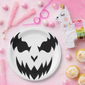 Schwarz-Weiß-Beängstigendes Pumpkin-Halloween-Part Pappteller (Party)
