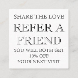 Schwarz-Weiß-Beauty-Salon-Referenzkarte Empfehlungskarte