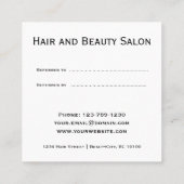 Schwarz-Weiß-Beauty-Salon-Referenzkarte Empfehlungskarte (Rückseite)