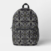 Schwarz/Weiß Bedruckter Rucksack (Vorderseite)