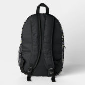 Schwarz/Weiß Bedruckter Rucksack (Rückseite)
