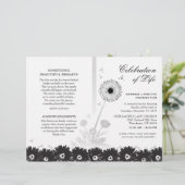 Schwarz-Weiß-Beerdigung mit Foto (Stehend Vorderseite)