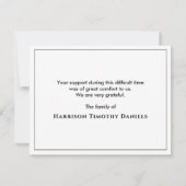 Schwarz-Weiß-Beerdigung zum Gedenken an die Fische Dankeskarte (Rückseite)