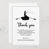 Schwarz-Weiß-Beerdigungsdenkmal für den Fang Dankeskarte (Vorne/Hinten)