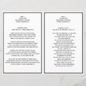 Schwarz-Weiß-Beerdigungsreihenfolge des Servicepro (Rückseite)