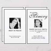 Schwarz-Weiß-Beerdigungsreihenfolge des Servicepro (Vorne/Hinten)