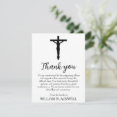 Schwarz-Weiß-Begräbniskarten Dankeskarte (Stehend Vorderseite)