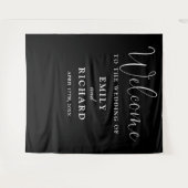 Schwarz-Weiß-Begrüßung - Foto im Hintergrund Wandteppich (Vorderseite (Horizontal))