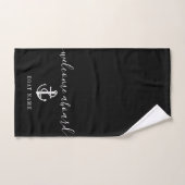 Schwarz-Weiß-Begrüßung Name des Ankerbootes Badhandtuch Set (Handtuch)