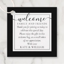 Schwarz-Weiß-Begrüßungsbeutel