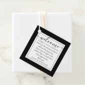 Schwarz-Weiß-Begrüßungsbeutel Geschenkanhänger (Beispiel)