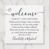 Schwarz-Weiß-Begrüßungsbeutel Geschenkanhänger (Vorderseite)