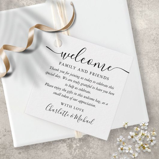 Schwarz-Weiß-Begrüßungsbeutel Geschenkanhänger