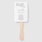 Schwarz-Weiß Begrüßungsprogramm Hand Fan Fächer (Vorderseite)