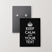Schwarz-Weiß-Behalt Calm Parody Button (Vorderseite/Rückseite)