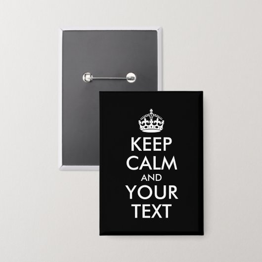Schwarz-Weiß-Behalt Calm Parody Button (Vorderseite/Rückseite)