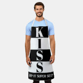 Schwarz-Weiß Behalt It Super Sexy KISS Schürze (Getragen)