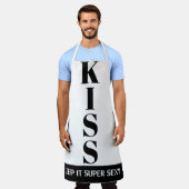 Schwarz-Weiß Behalt It Super Sexy KISS Schürze (Getragen)