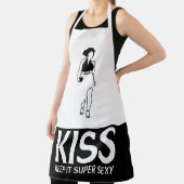 Schwarz-Weiß Behalt It Super Sexy KISS Schürze (InSitu)