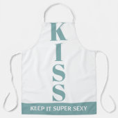 Schwarz-Weiß Behalten It Super Sexy KISS Schürze (Vorderseite)