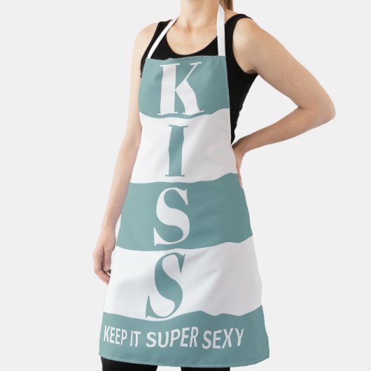 Schwarz-Weiß Behalten It Super Sexy KISS Schürze (InSitu)