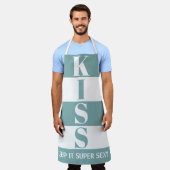 Schwarz-Weiß Behalten It Super Sexy KISS Schürze (Getragen)