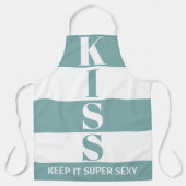 Schwarz-Weiß Behalten It Super Sexy KISS Schürze (Vorderseite)