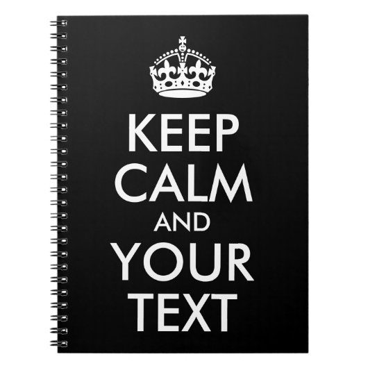Schwarz-Weiß-Behalten Ruhe und Ihr Text Notizblock (Vorderseite)