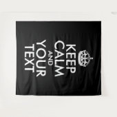 Schwarz-Weiß-Behalten Ruhe und Ihr Text Wandteppich (Vorderseite (Horizontal))