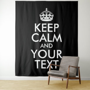 Schwarz-Weiß-Behalten Ruhe und Ihr Text Wandteppich