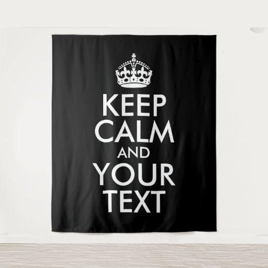 Schwarz-Weiß-Behalten Ruhe und Ihr Text Wandteppich (Vorderseite)