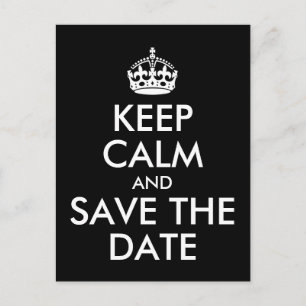 Schwarz-Weiß-Behielt Ruhe und Save the Date Ankündigungspostkarte