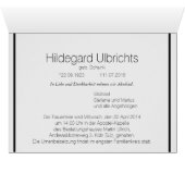 Schwarz-Weiß-Beileid-Beileid (Innenansicht Horizontal (Unten))