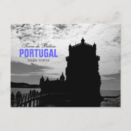 Schwarz-weiß Belem Tower Silhouette 2 | Torre Bele Postkarte
