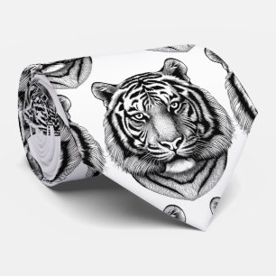 Schwarz-Weiß-Bengal-Tiger-Halstuch Krawatte