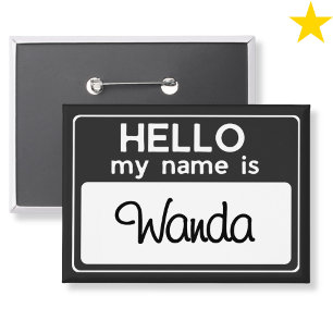 Schwarz Weiß Benutzerdefinierter Name Hallo, mein Button