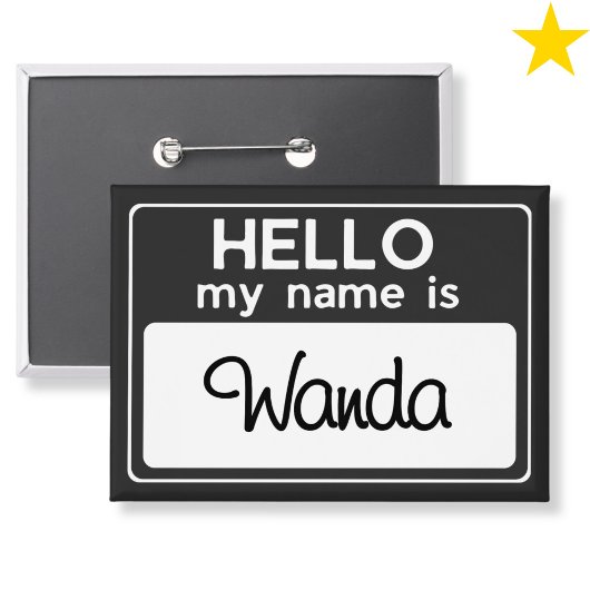 Schwarz Weiß Benutzerdefinierter Name Hallo, mein  Button