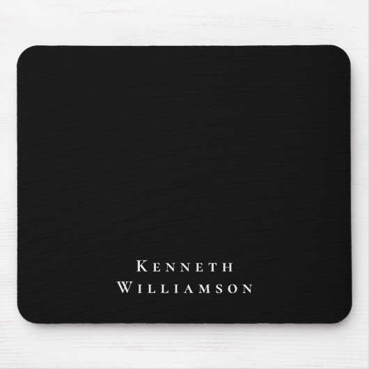 Schwarz Weiß Benutzerdefinierter Name Minimalistis Mousepad (Vorne)