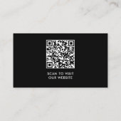 Schwarz Weiß Benutzerdefiniertes Logo QR-Code Mode Visitenkarte (Rückseite)