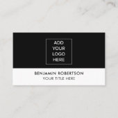 Schwarz Weiß Benutzerdefiniertes Logo QR-Code Mode Visitenkarte (Vorderseite)