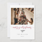 Schwarz-weiß Berries Sketch Foto Weihnachten (Vorderseite)