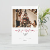 Schwarz-weiß Berries Sketch Foto Weihnachten (Stehend Vorderseite)