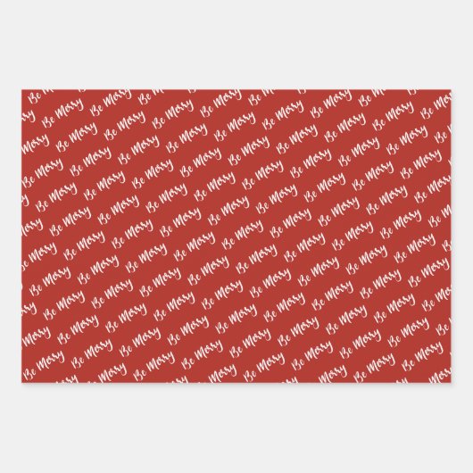 Schwarz-Weiß-Berry| Roter Pinselstrich Geschenkpapier Set (Vorderseite 2)