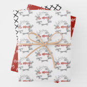 Schwarz-Weiß-Berry| Roter Pinselstrich Geschenkpapier Set (Beispiel)